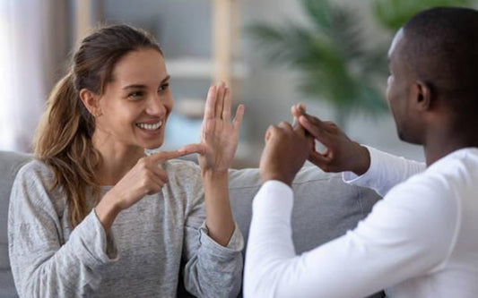 Hearing impaired people communicate using sign language
