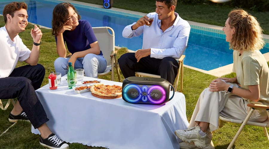 Pool party with soundcore speakers