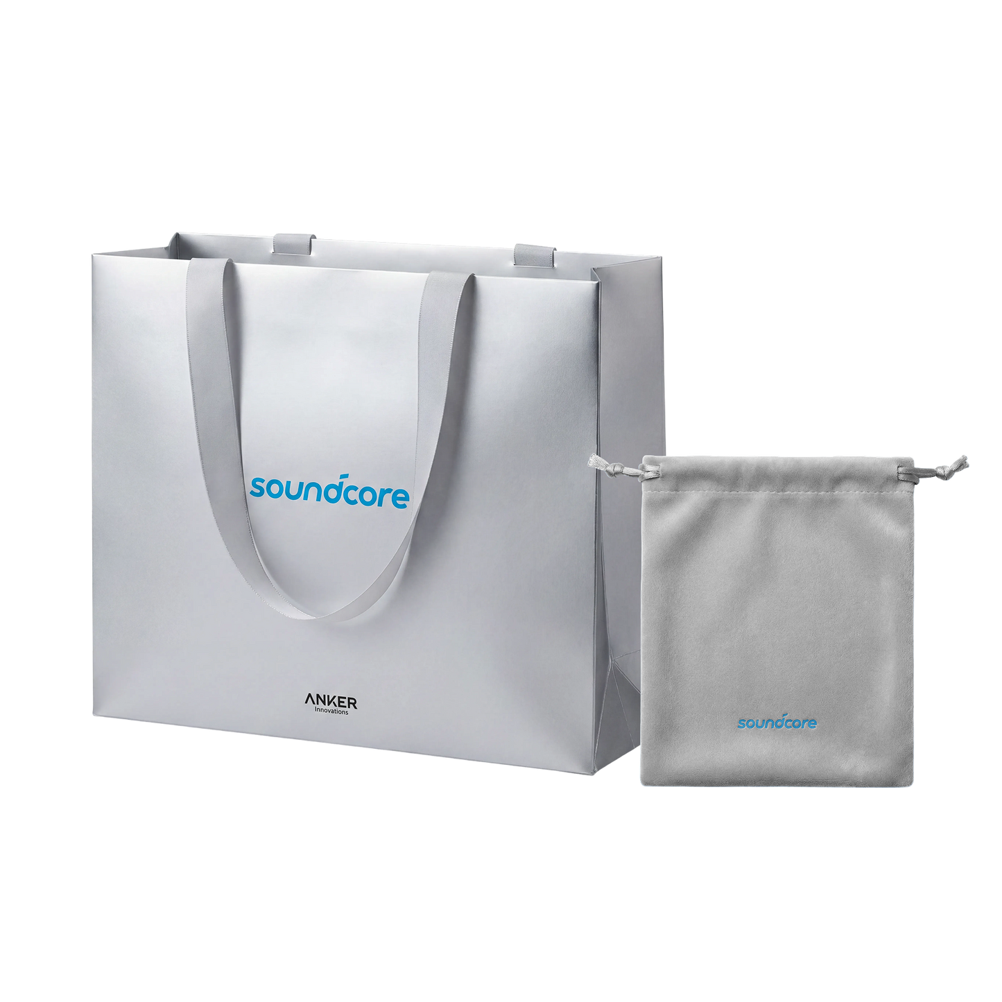 Elevate Your Soundcore Experience|Premium Gift Bag and Light Grey Pouch
