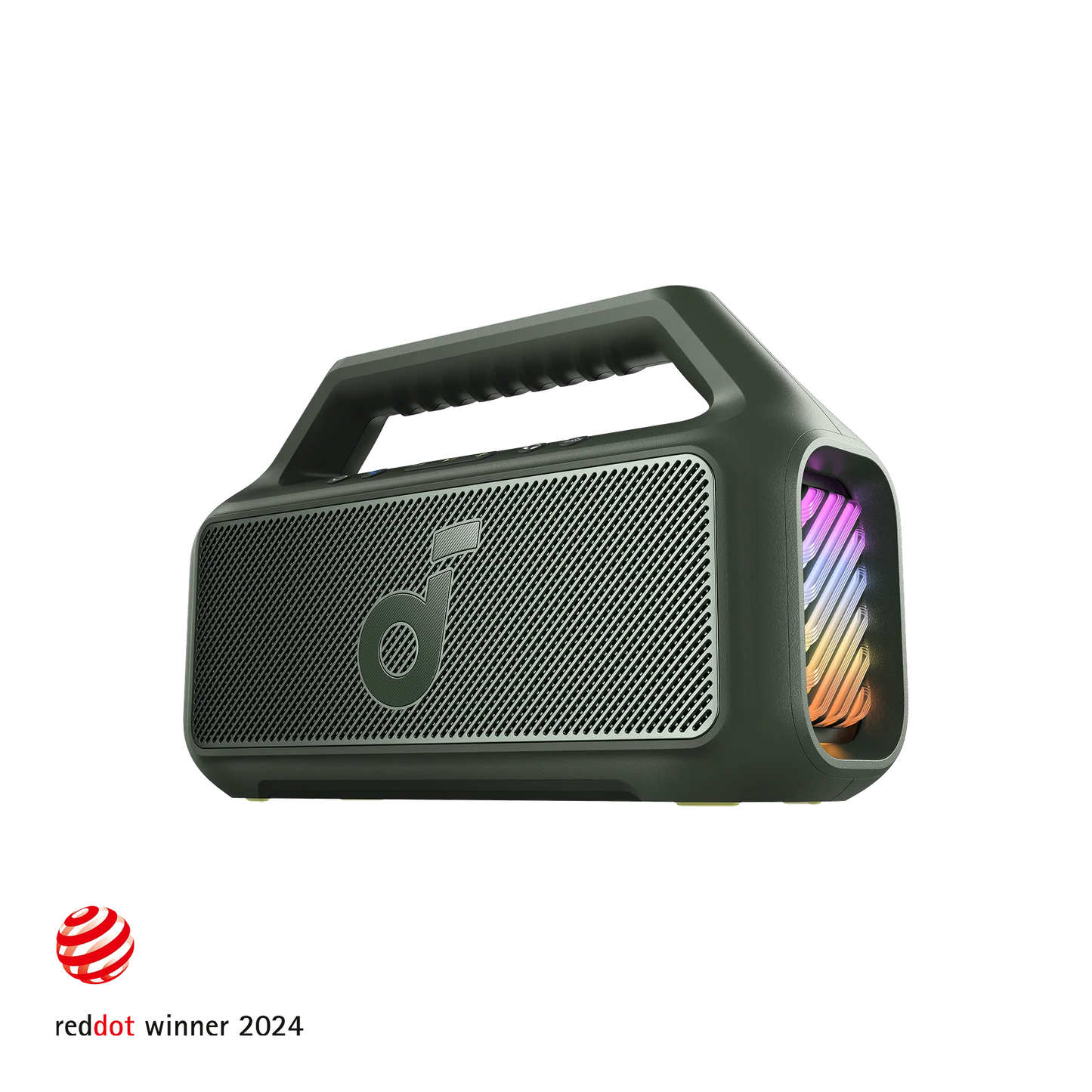 soundcore portable outdoor speaker featuring RGB lighting and Red Dot winner 2024