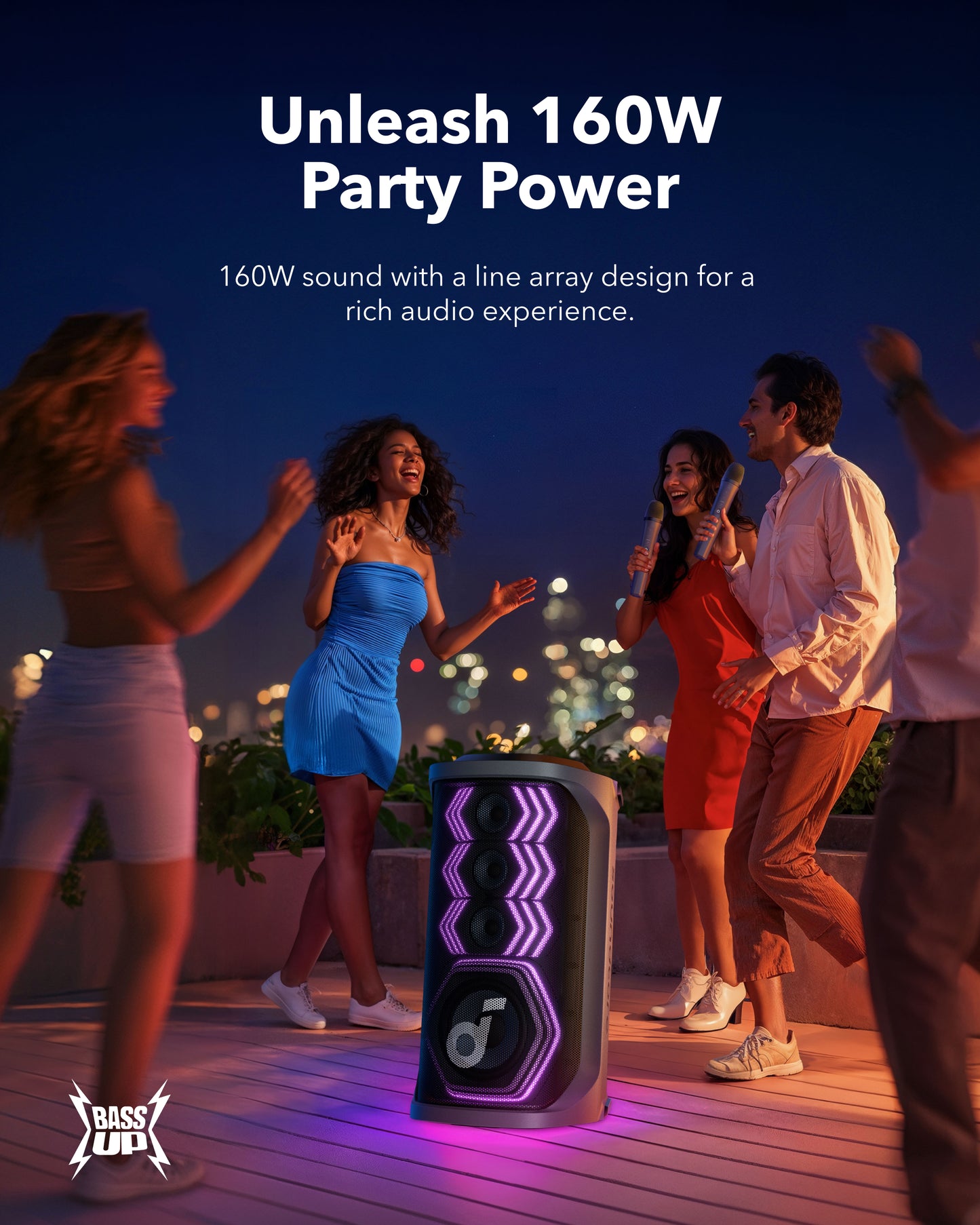 Rave 3 Karaoke Bluetooth Speaker with 2 Wireless Microphones