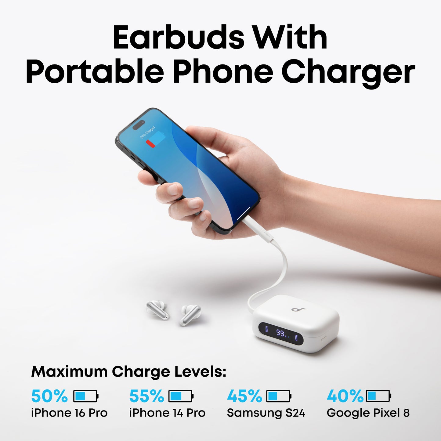 soundcore P41i | Earbuds with Built-In Phone Charging