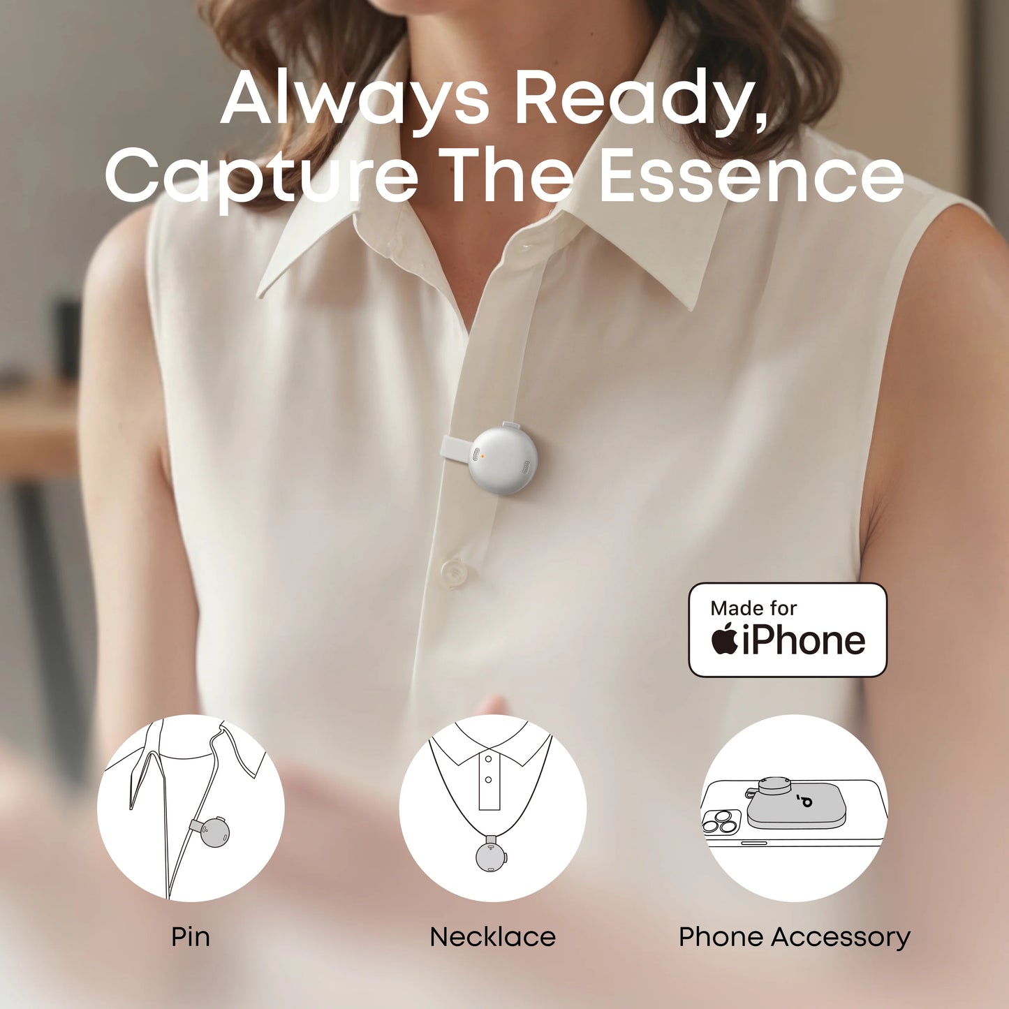 soundcore Work | The World's First Coin-Sized AI Voice Recorder