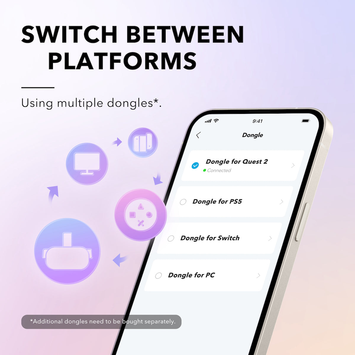 soundcore with dongles for PS5 Switch PC Quest 2