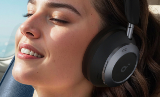 soundcore Space One Pro headphones with pressure-relieving headband design