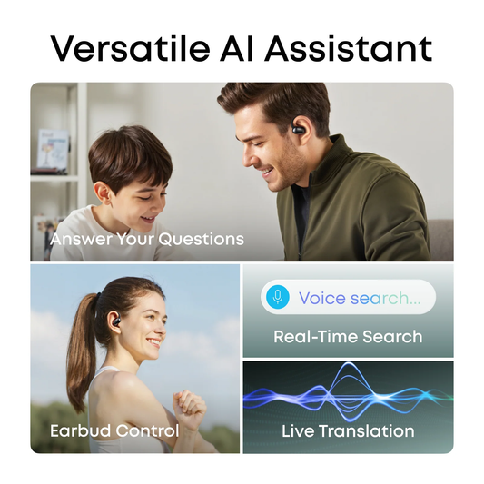 soundcore AeroFit 2 AI assistant with real-time translation search and voice control for travelers