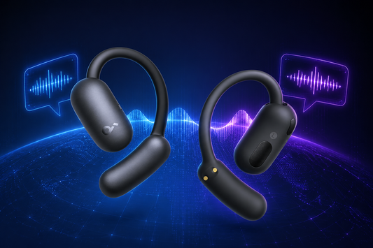 soundcore AeroFit 2 AI Assistant Translate Earbuds showing translation earbuds design