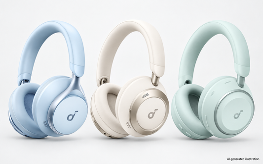 soundcore Space One, Space One Pro, and Space 2 headphones side by side