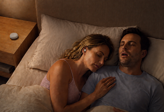 Parents sleeping together with Sleep Earbuds 4
