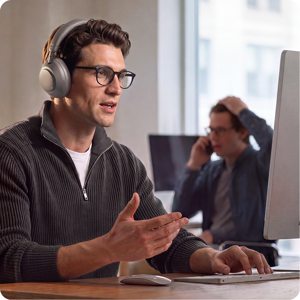 Anker soundcore Space 2 Pro headphones at a desk
