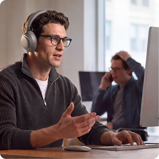 Anker soundcore Space 2 Pro headphones at a desk