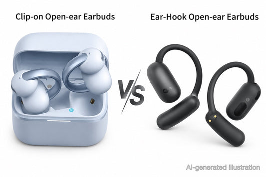 Comparison of clip-on and ear-hook open-ear earbuds