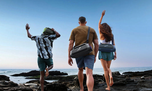 Beach party with soundcore speakers