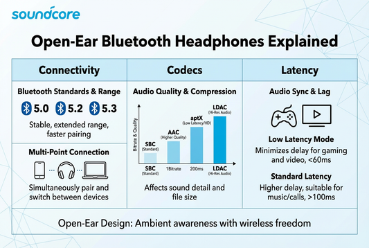 Open-Ear Bluetooth Headphones Explained: Understanding Connectivity, Codecs, and Latency