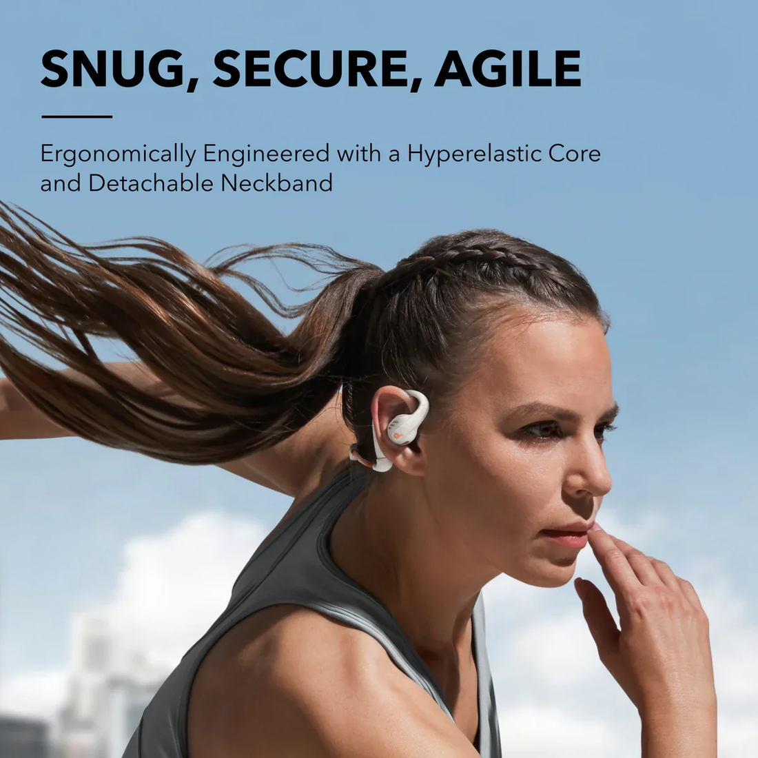 soundcore AeroFit Pro earbuds designed for outdoors