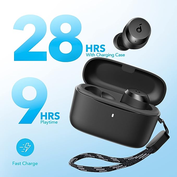 soundcore wireless earbuds with 28 hour charging case