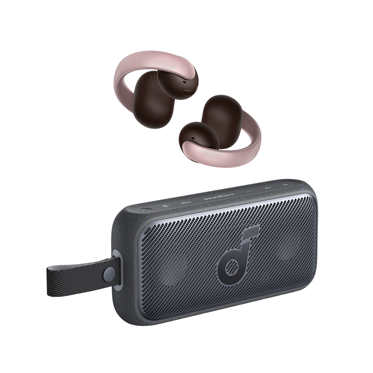 AeroClip | Open-Ear Clip-On Earbuds & Motion 300 | Portable Bluetooth Speaker Bundle