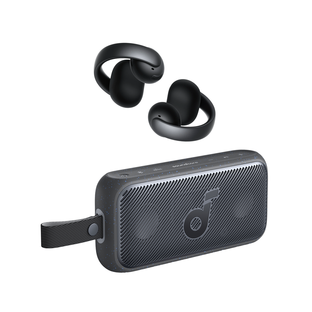 AeroClip | Open-Ear Clip-On Earbuds & Motion 300 | Portable Bluetooth Speaker Bundle