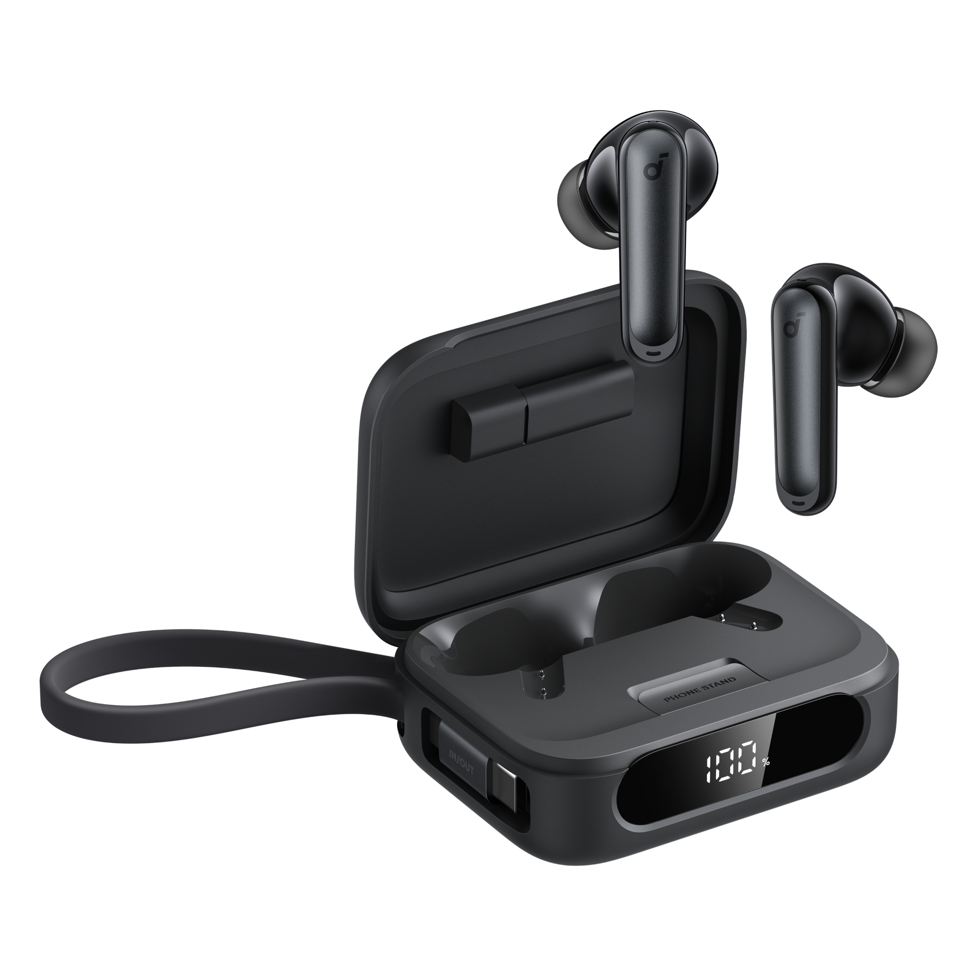 soundcore earbuds with digital display for charging