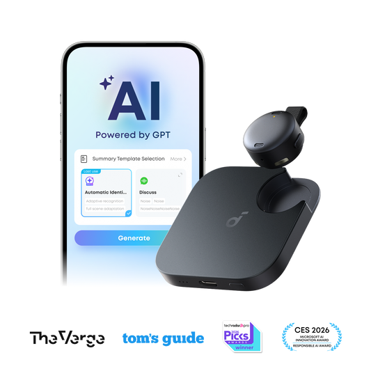 Anker soundcore Work | Coin-Sized Wearable Al Note Taker / Voice Recorder