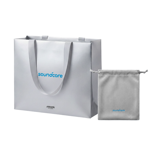 Elevate Your Soundcore Experience｜Premium Gift Bag and Light Grey Pouch