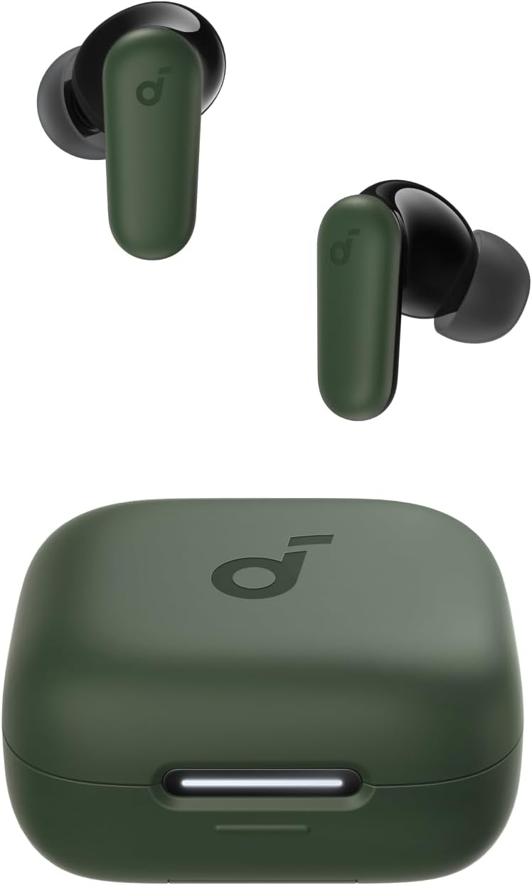 soundcore earbuds with green case for wireless audio