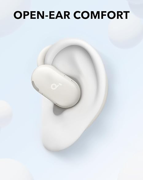 soundcore white earbud with open-ear comfort for daily use