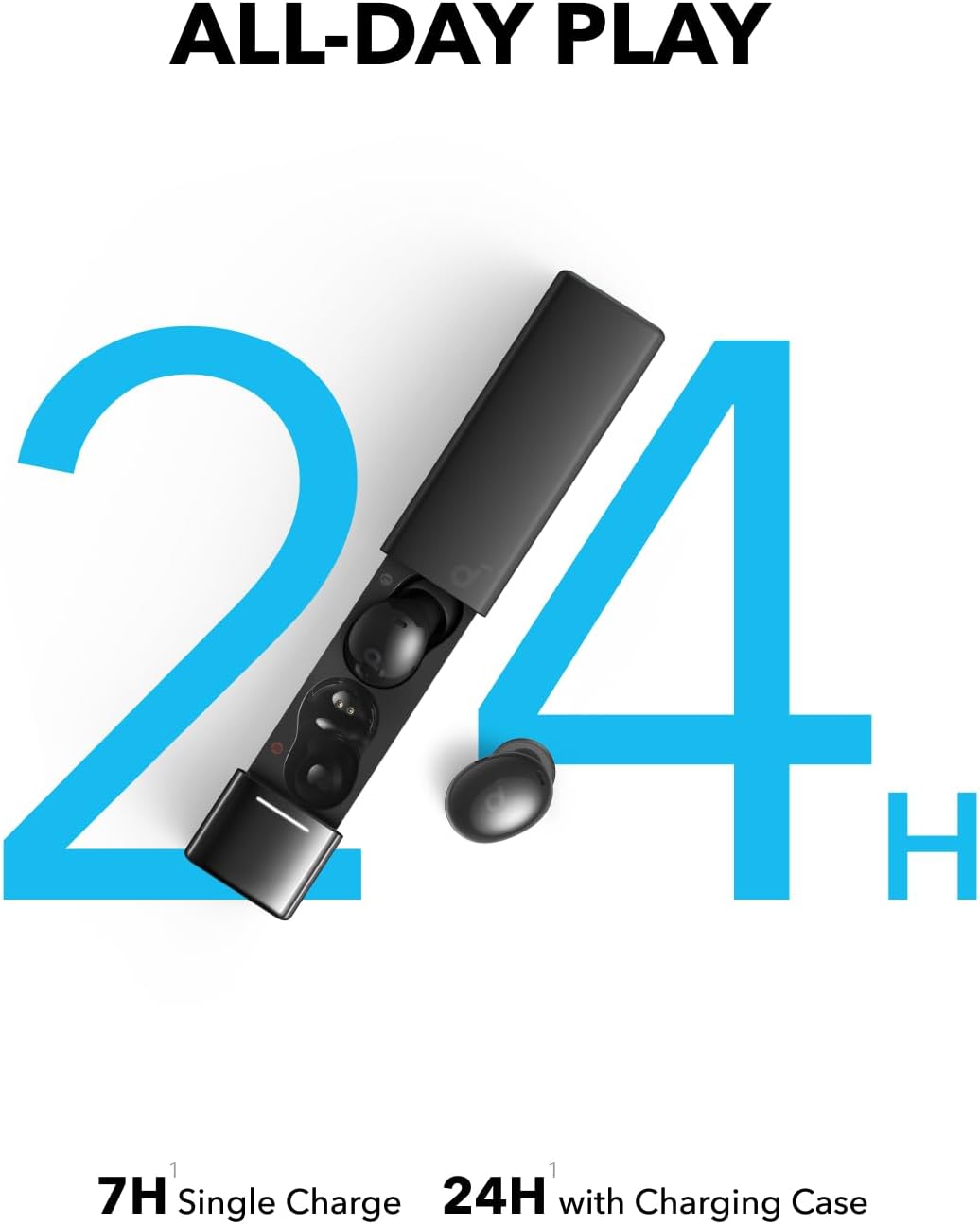 soundcore earbuds with 24H playtime for all-day use