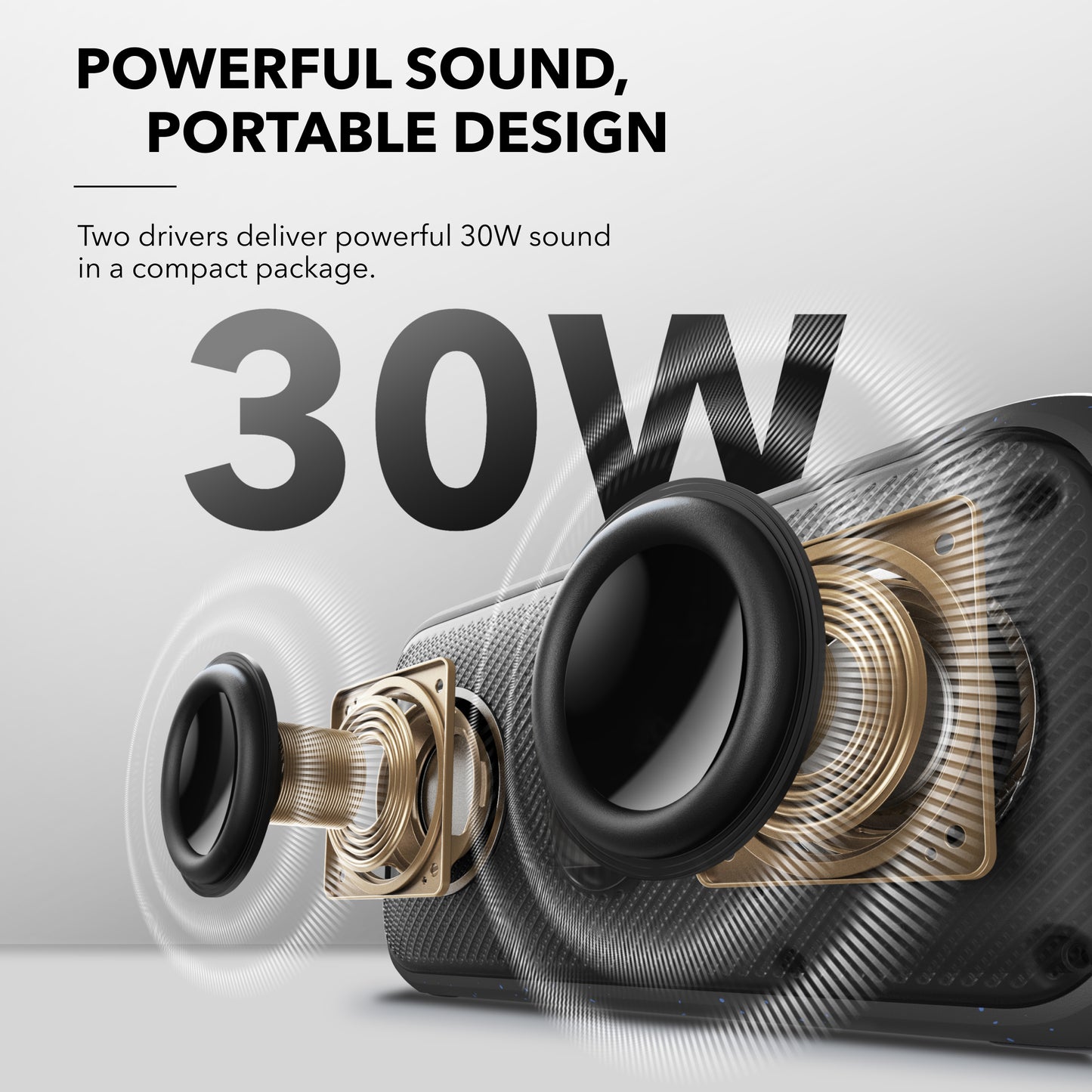 soundcore speaker with 30W powerful sound in compact design