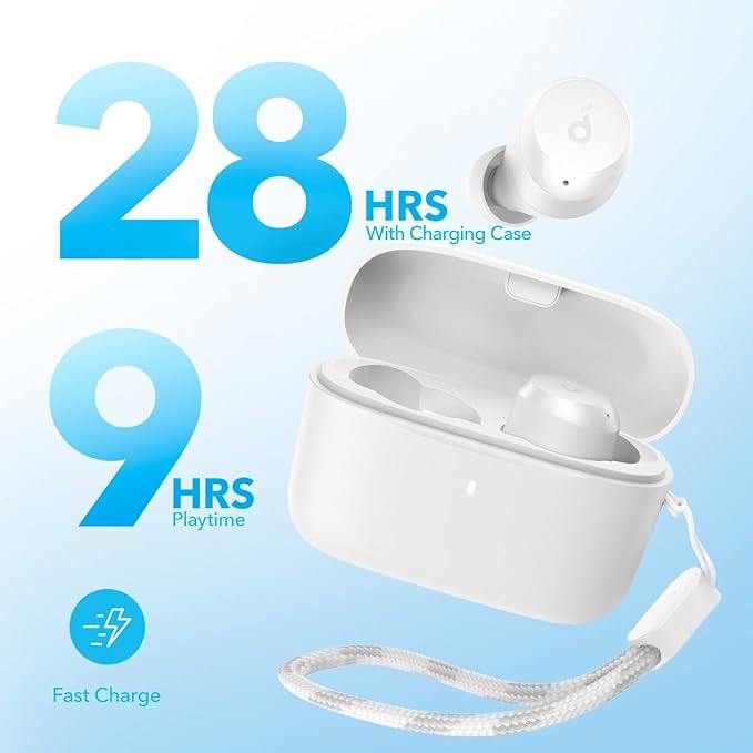soundcore earbuds with 28-hour charging case for fast charge