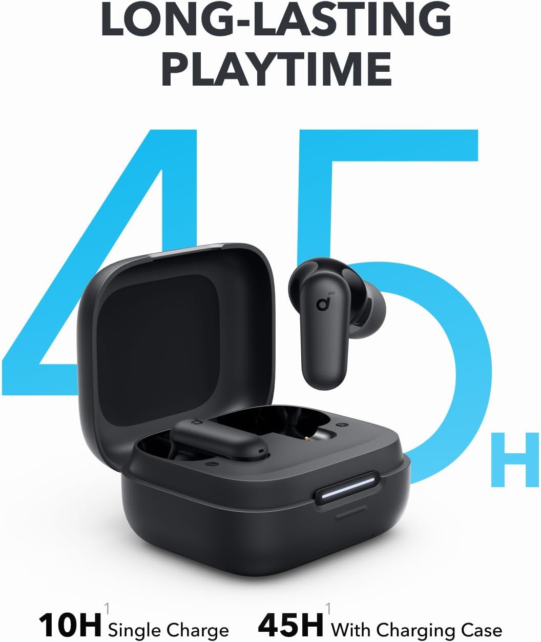 soundcore earbuds with 45 hours playtime in charging case