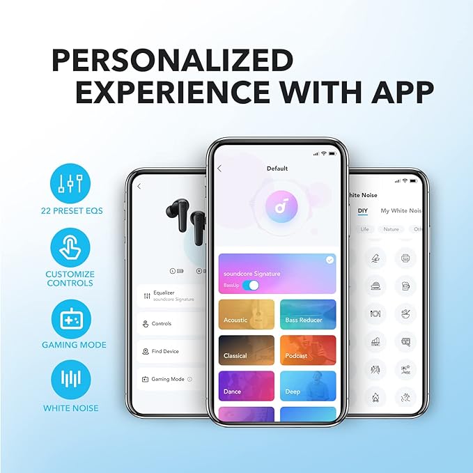 soundcore app for personalized EQs and gaming mode