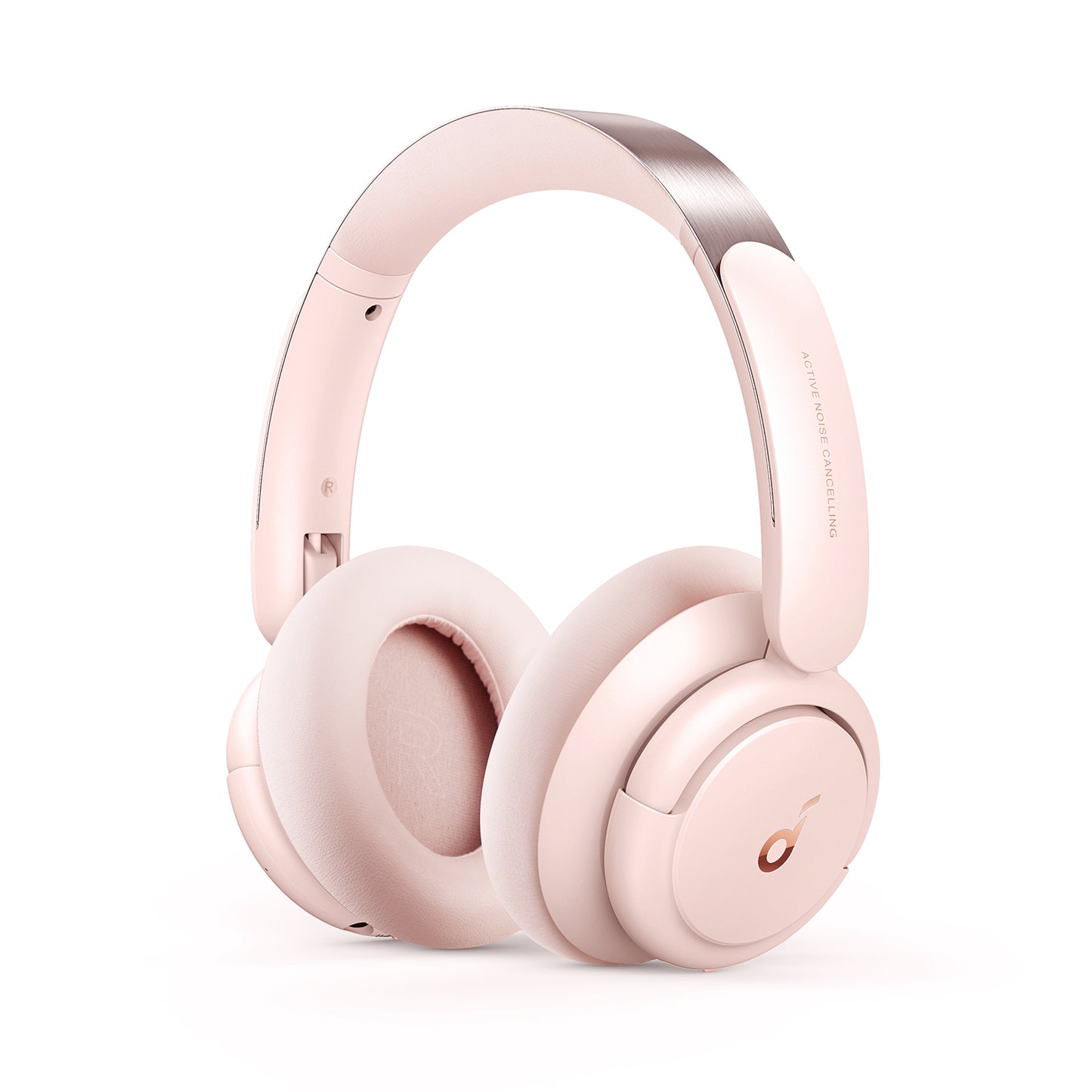 soundcore bluetooth noise cancelling headphones with active noise cancelling in pink