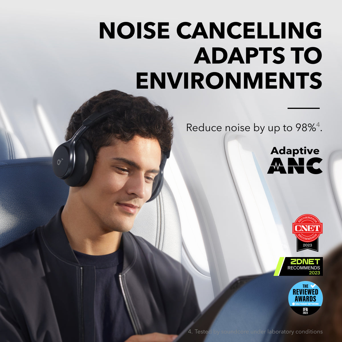 soundcore by Anker Q20i Hybrid Active Noise Cancelling Foldable Black