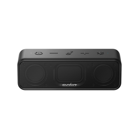soundcore speaker with top control buttons, black color