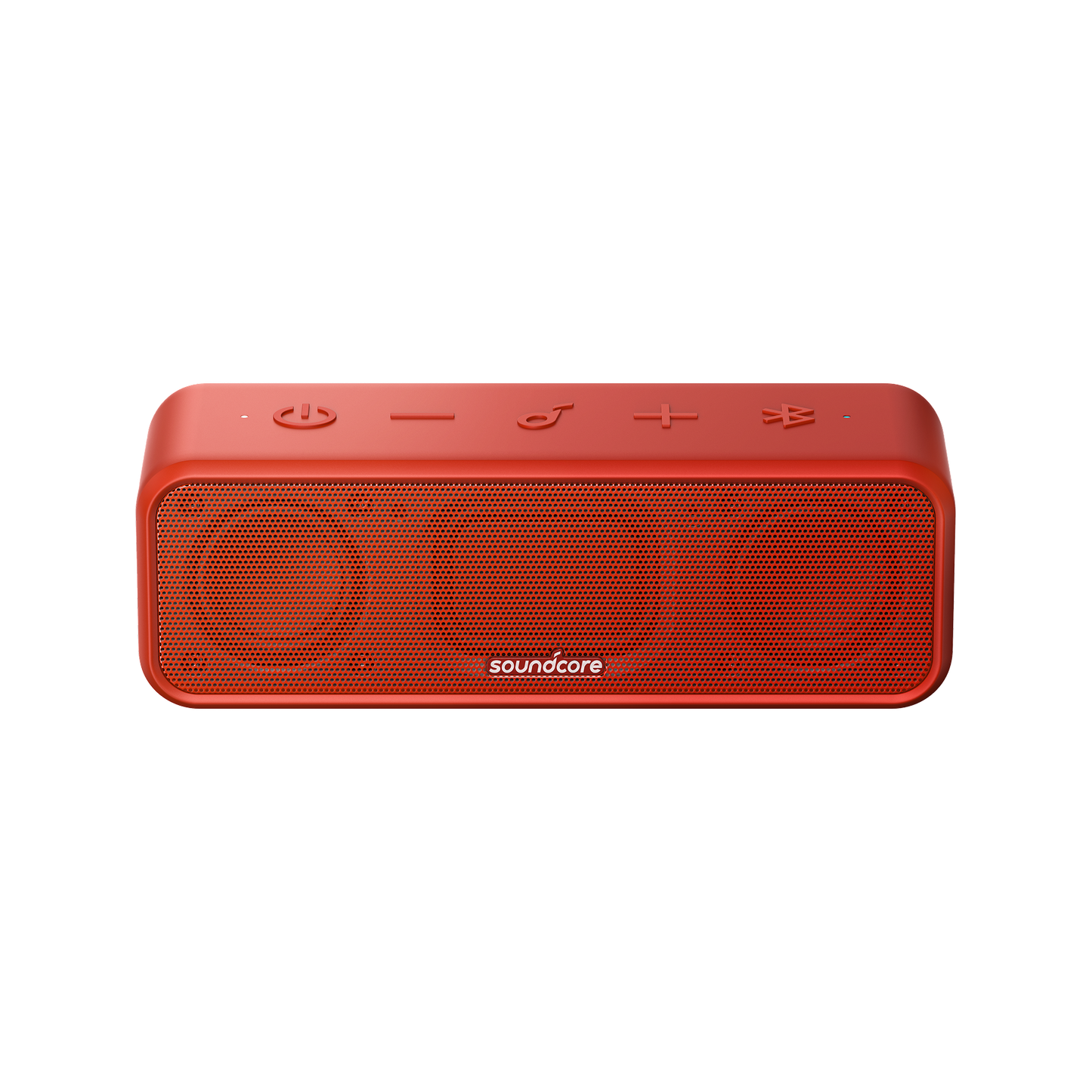red sound pingcore speaker with clear front grille