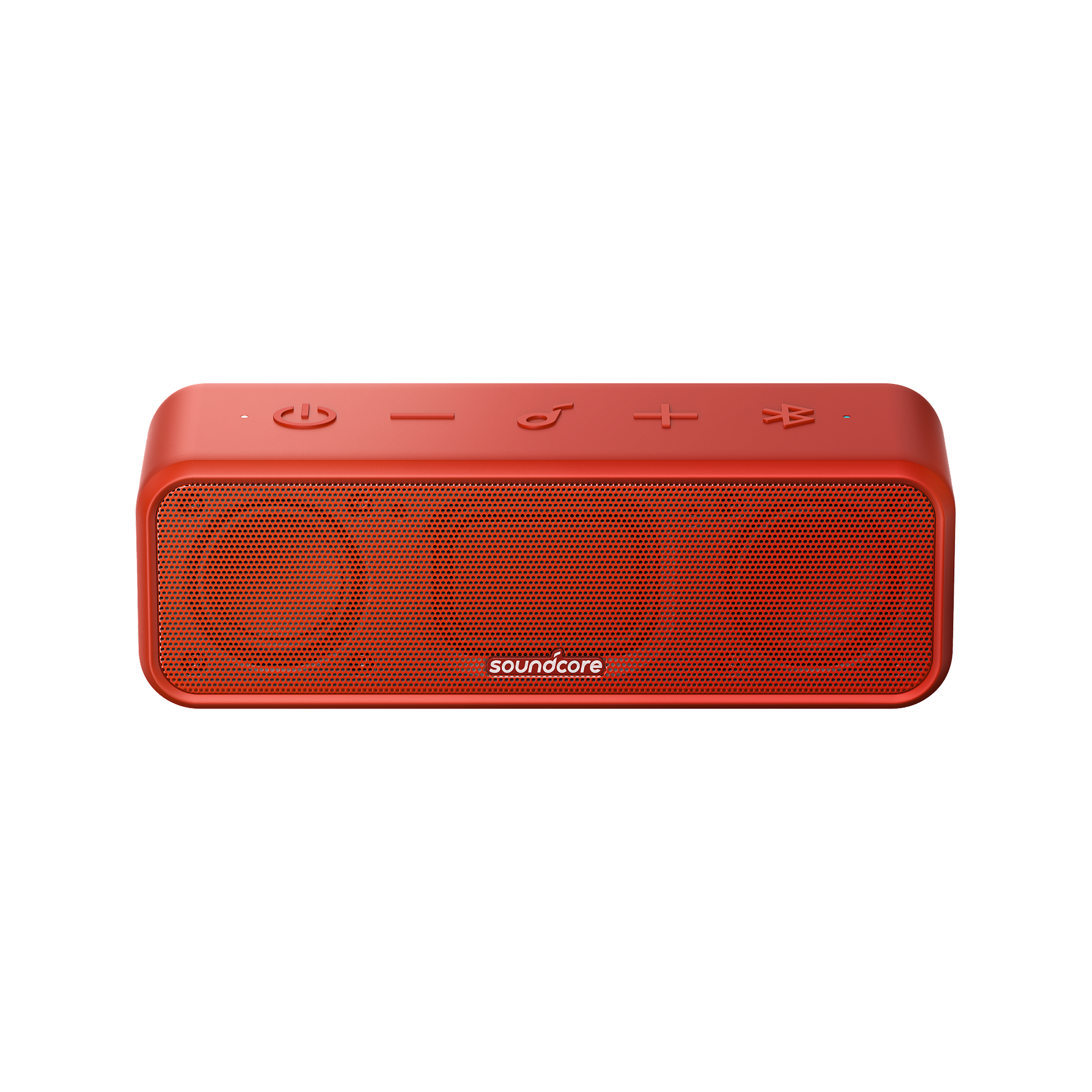 red sound pingcore speaker with clear front grille