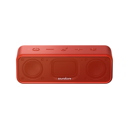 red sound pingcore speaker with clear front grille