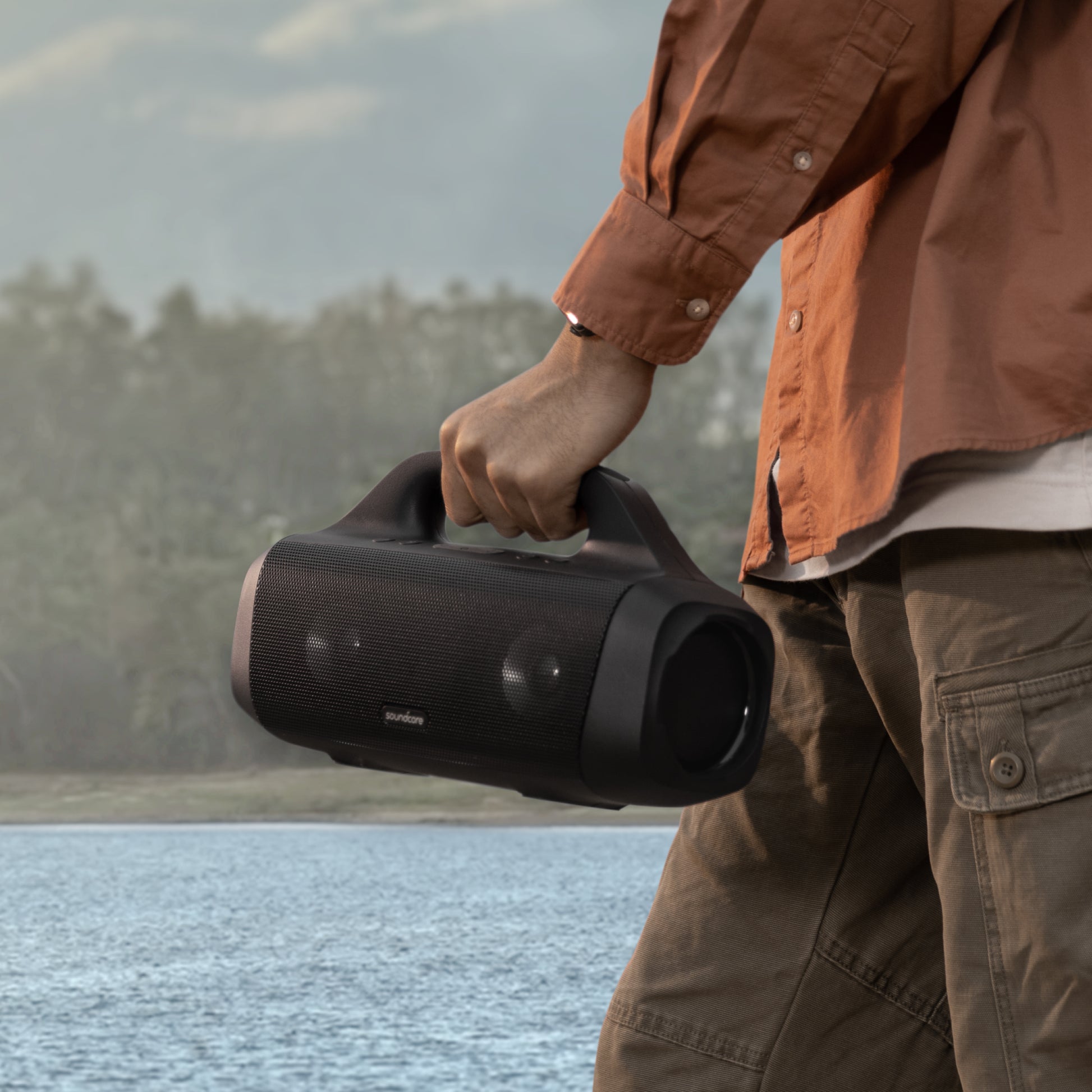 soundcore speaker with handle for outdoor use