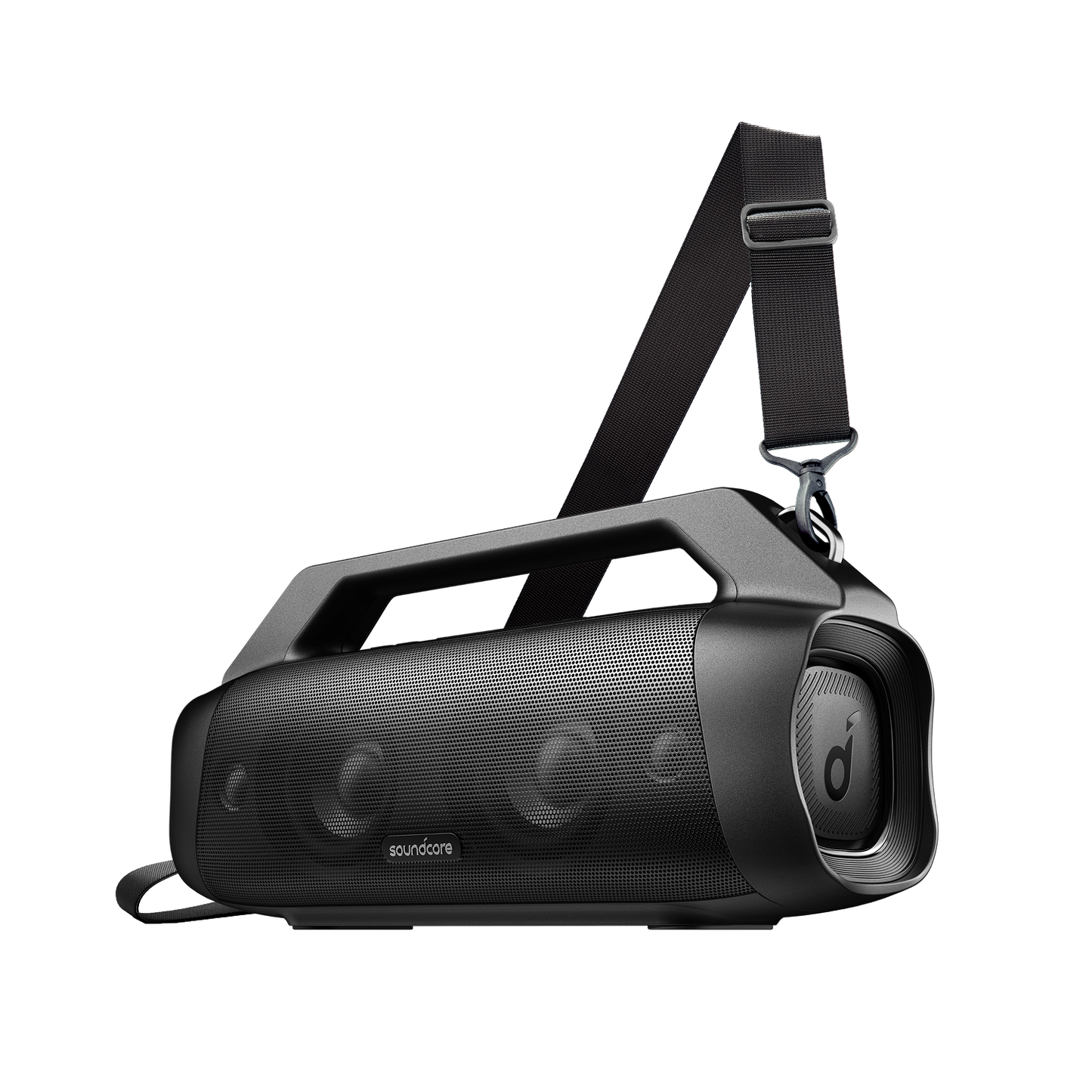 soundcore portable speaker with carrying strap for outdoor use