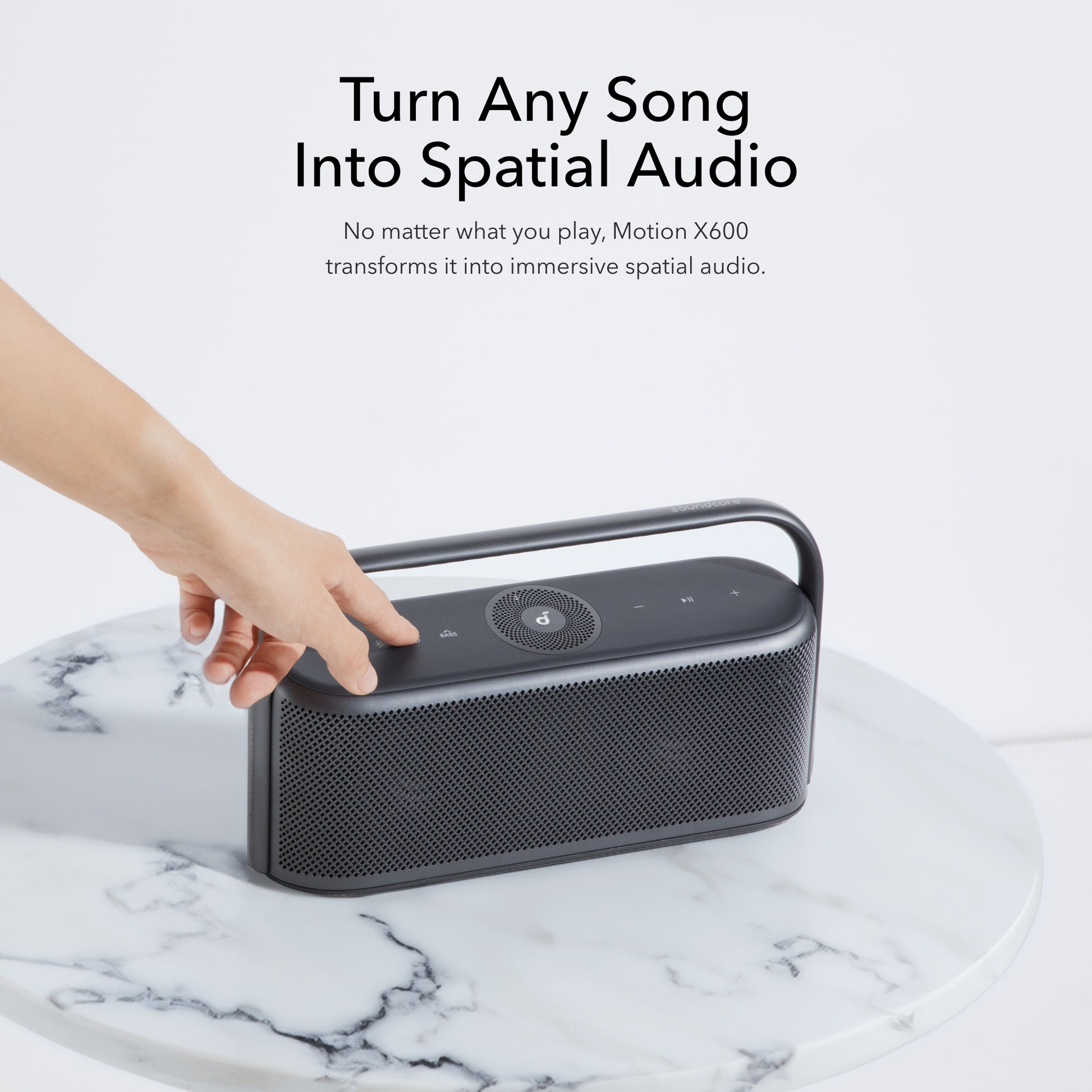 soundcore home speaker with spatial audio transforming any song