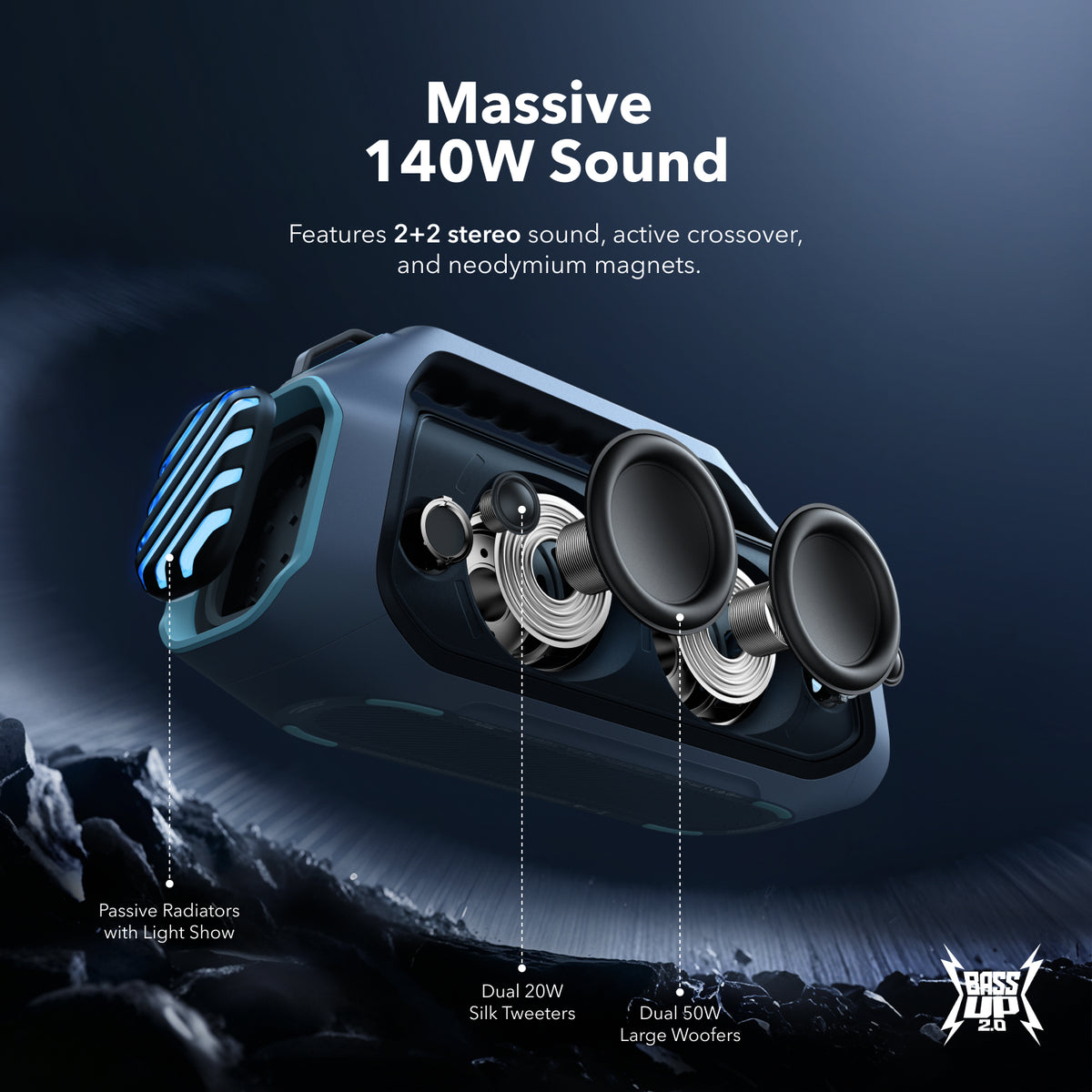 Boom 2 Plus | Powerful Outdoor Bass Bluetooth Speaker