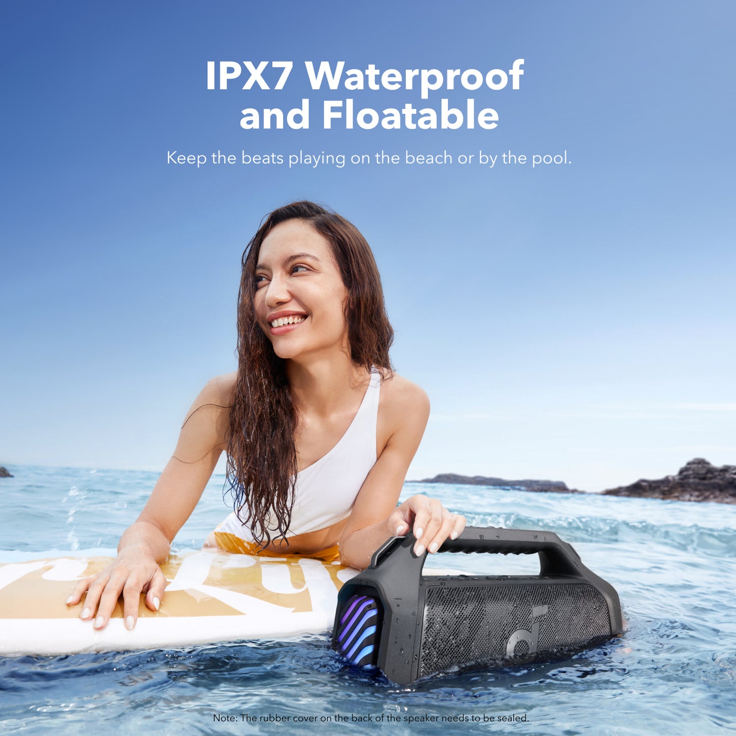 soundcore outdoor speaker with floating design for pool