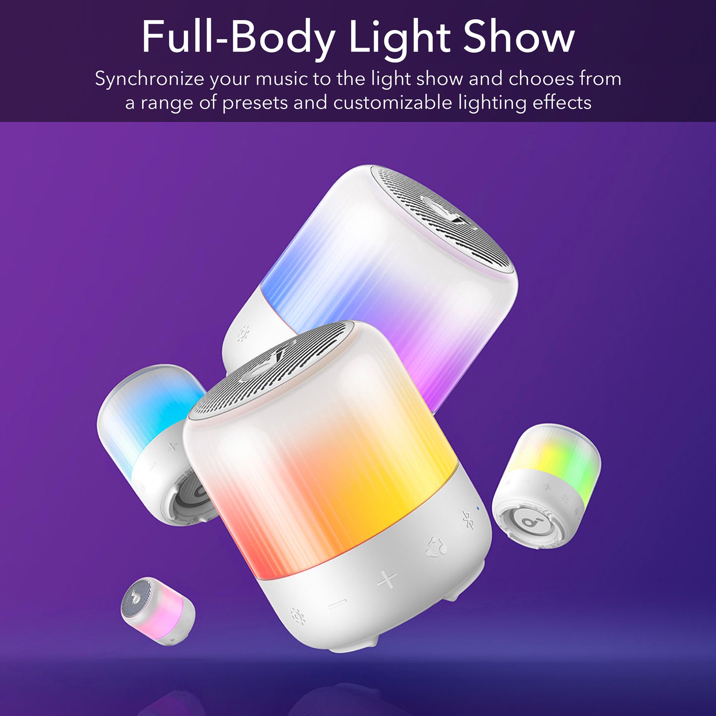 soundcore speaker with customizable lighting effects