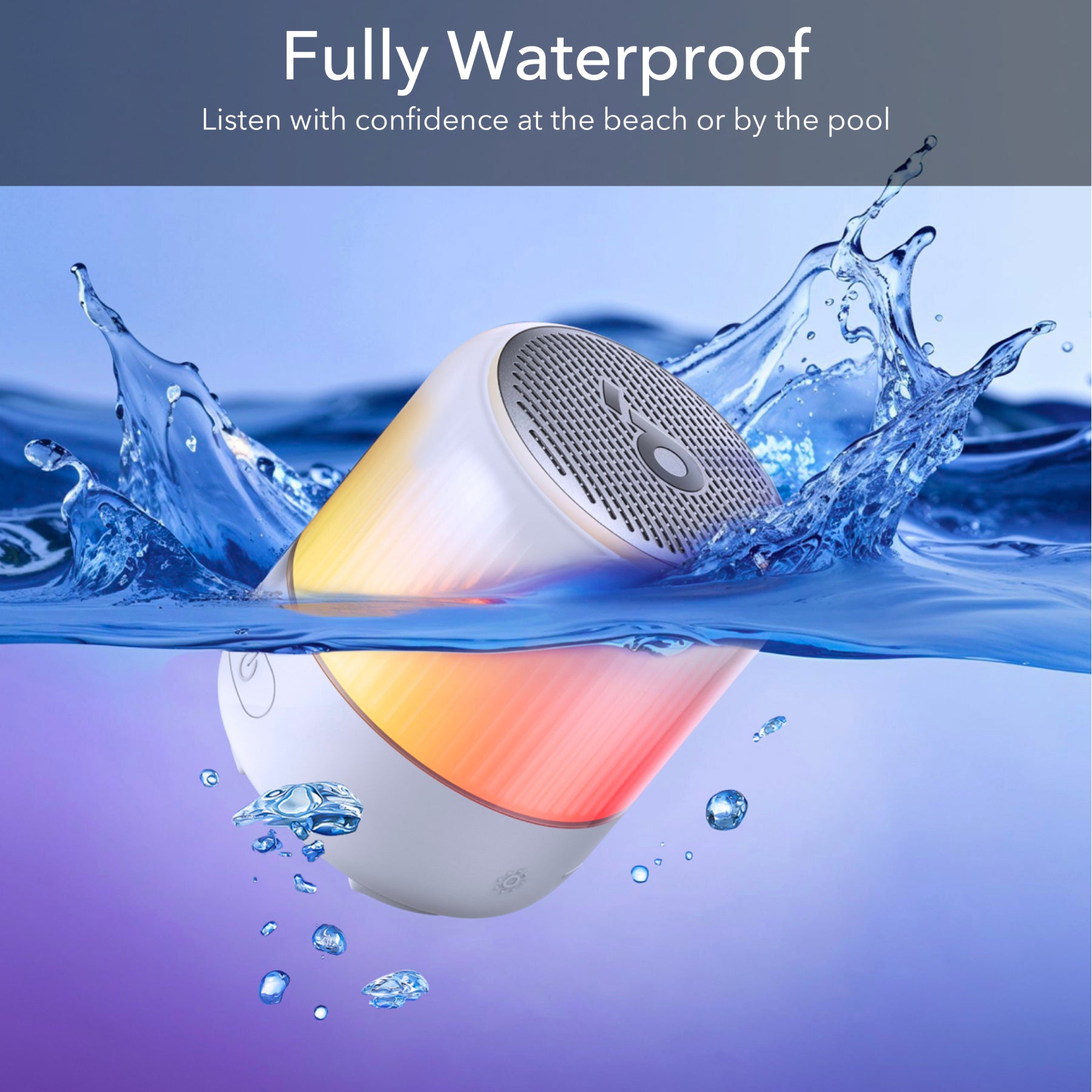 soundcore speaker with waterproof feature for poolside listening