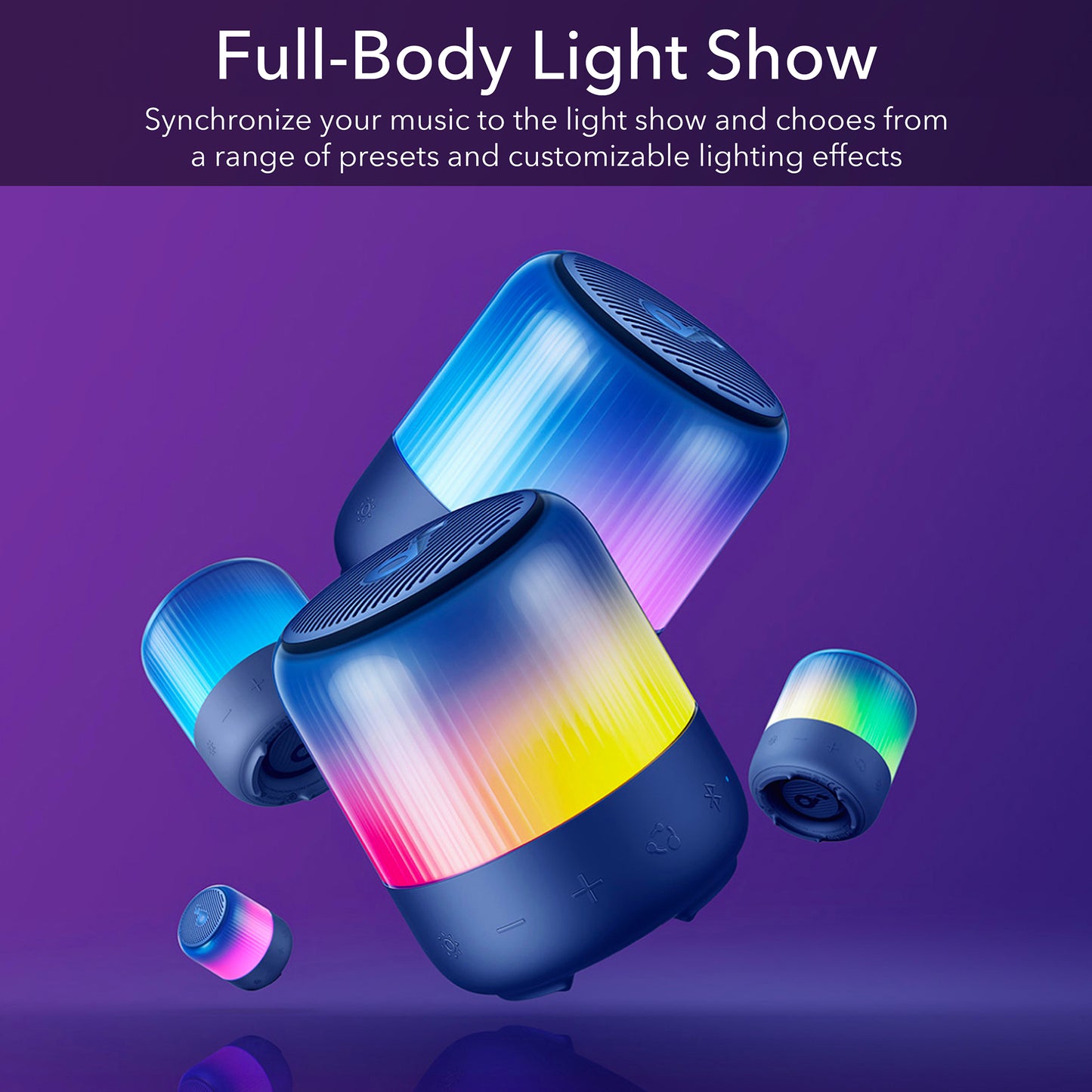 soundcore speaker with customizable lighting effects