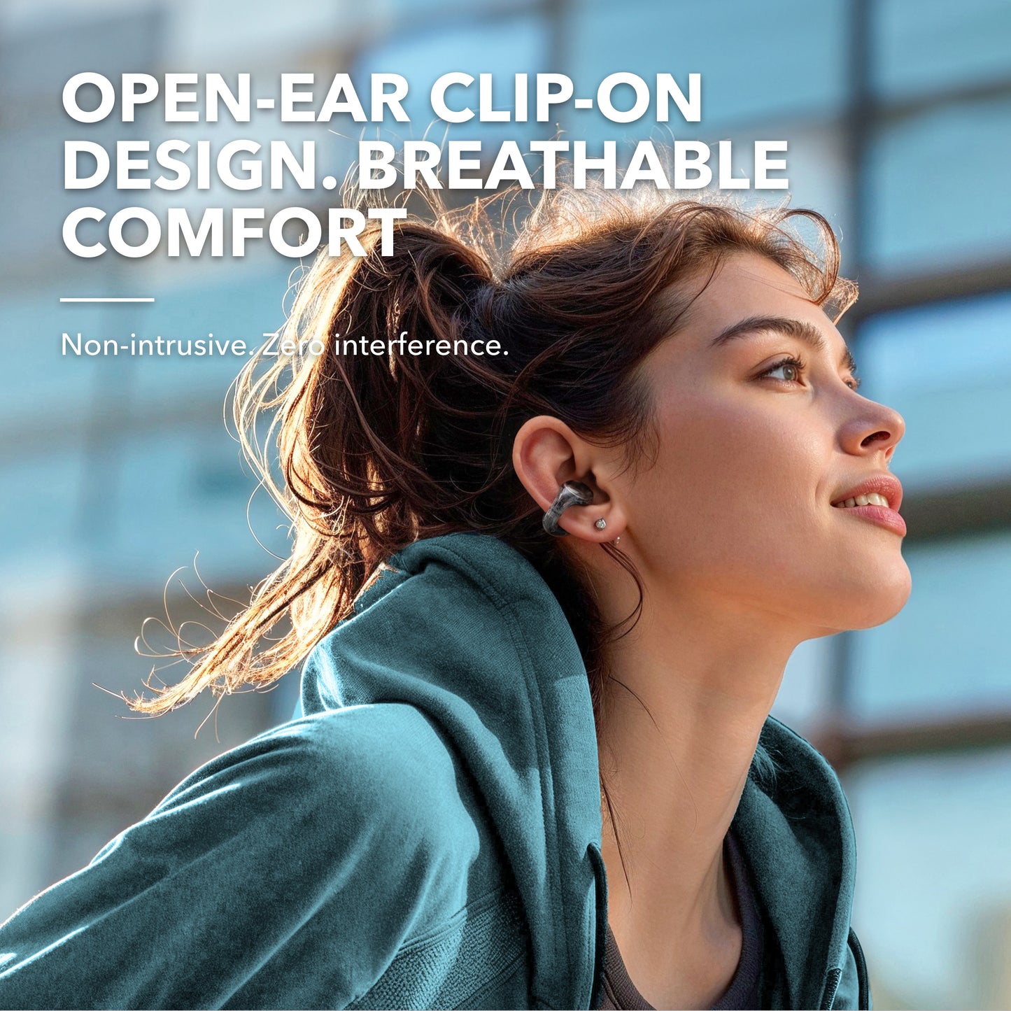 soundcore with clip-on open-ear for breathable comfort
