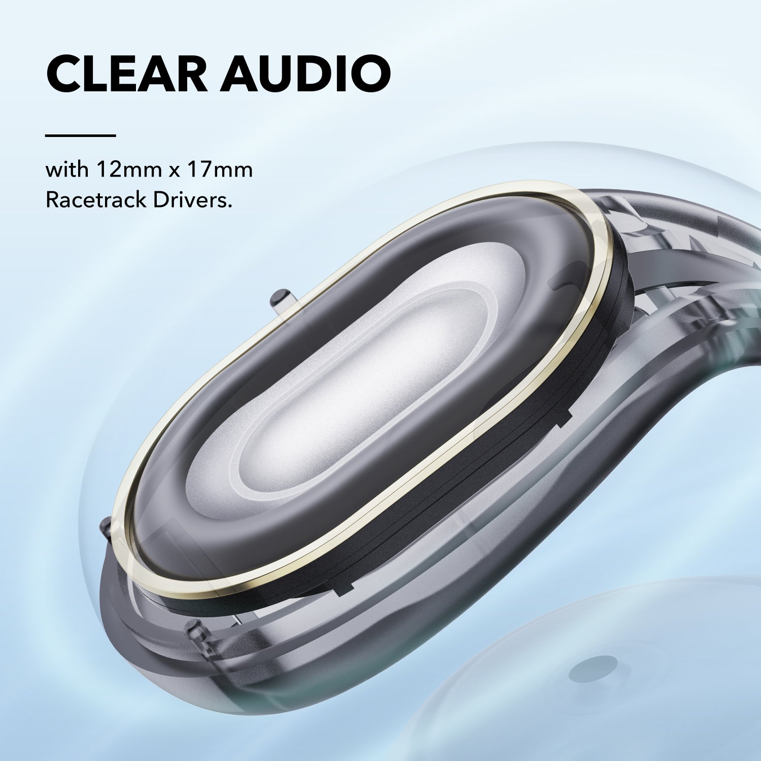 soundcore driver with 12mm x 17mm clear audio