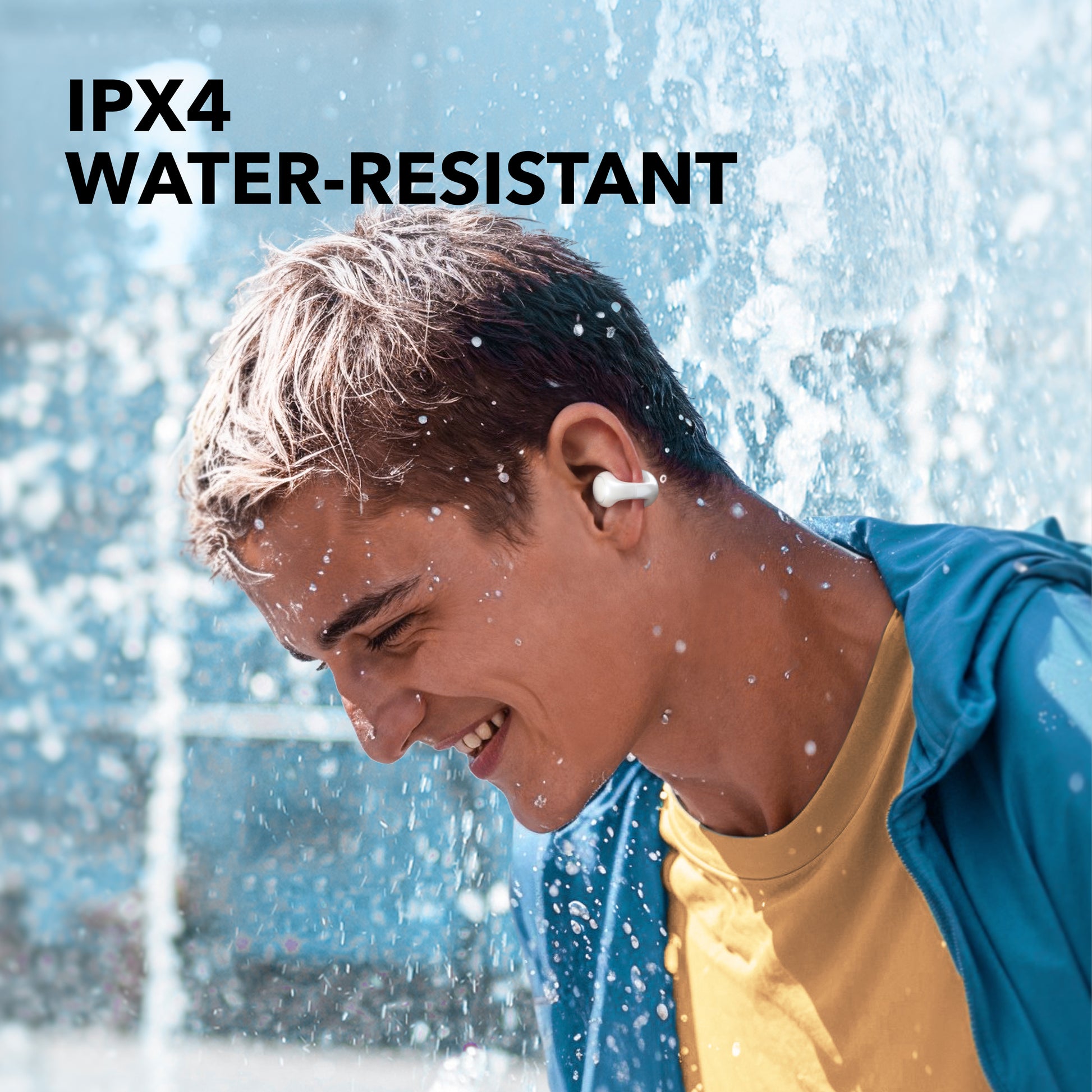 soundcore earbuds for IPX4 water-resistant with splash-proof wear