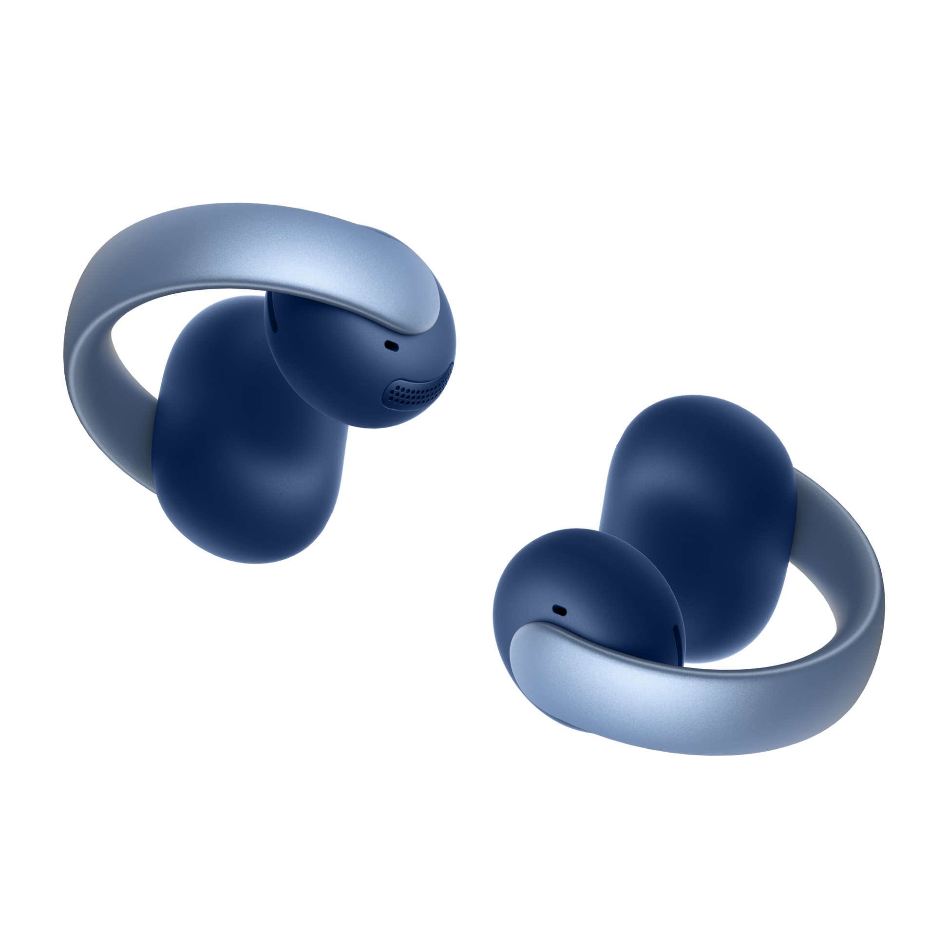 soundcore open-ear clip-on earbuds with adaptive comfort, navy design